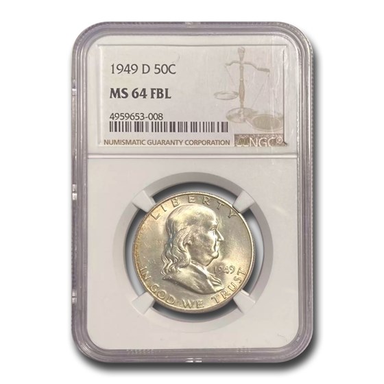 1949-D Franklin Half Dollar MS-64 NGC (FBL) 1949-D Franklin Half Dollar MS-64 NGC (FBL)